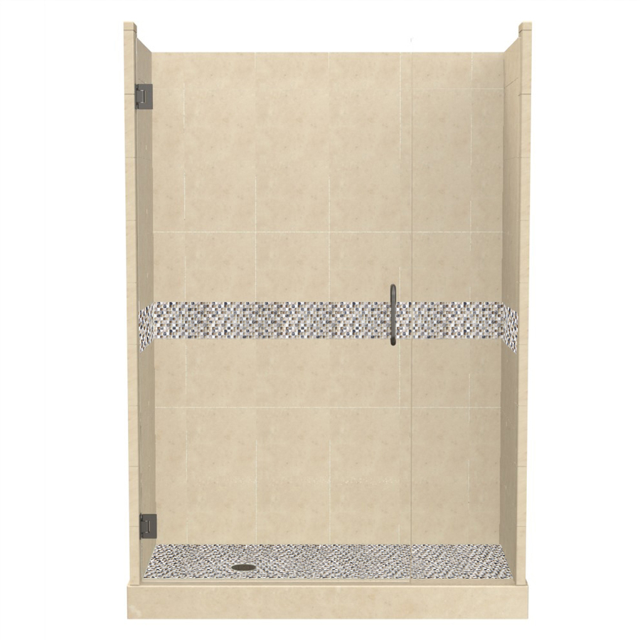 American Bath Factory Java 86 in H x 30 in W x 60 in L Medium with Accent Fiberglass and Plastic Wall Alcove Shower Kit