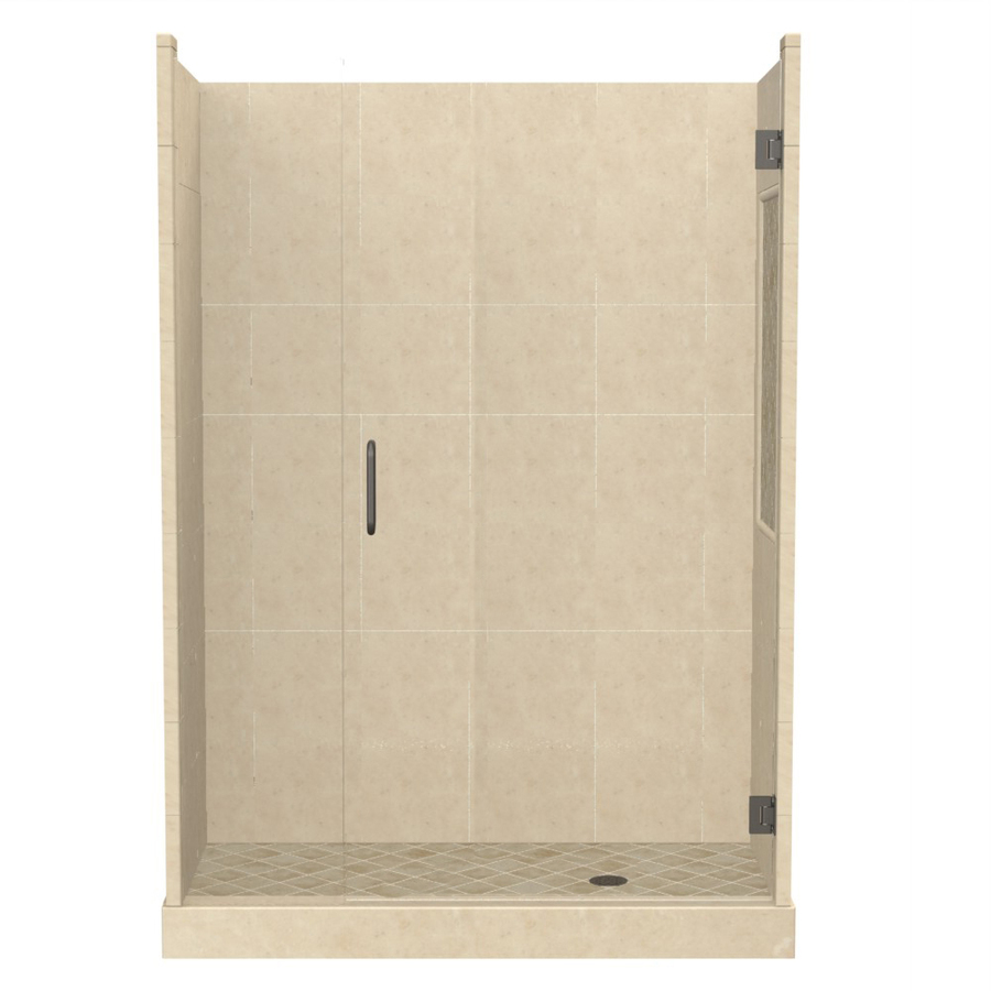 American Bath Factory Panel 86 in H x 42 in W x 60 in L Medium Fiberglass and Plastic Wall Alcove Shower Kit