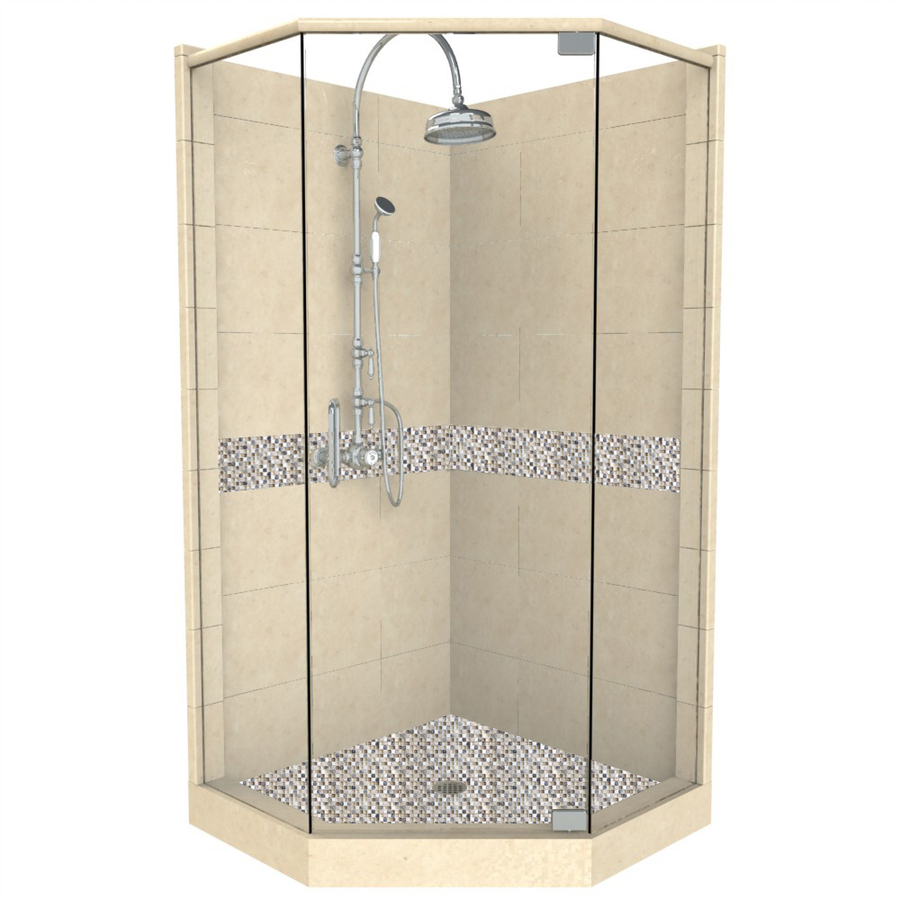 American Bath Factory Java 86 in H x 32 in W x 36 in L Medium with Java Accent Neo Angle Corner Shower Kit