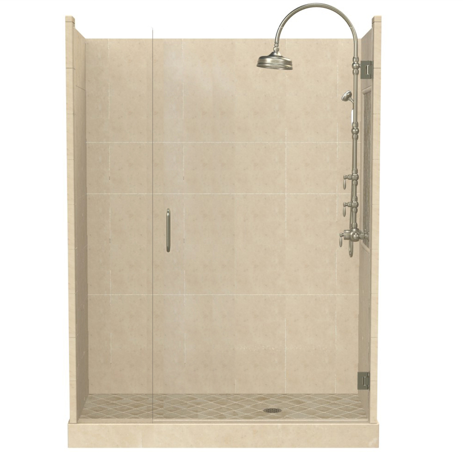 American Bath Factory Panel 86 in H x 30 in W x 60 in L Medium Fiberglass and Plastic Wall Alcove Shower Kit