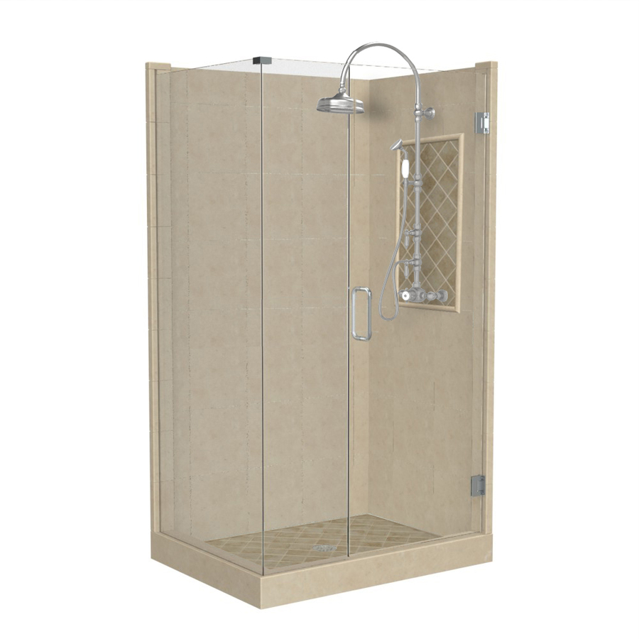 American Bath Factory Panel 86 in H x 42 in W x 48 in L Medium Square Corner Shower Kit