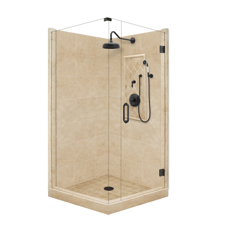 American Bath Factory Panel 86 in H x 36 in W x 48 in L Medium Square Corner Shower Kit