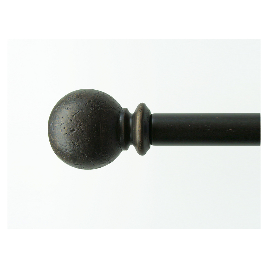 allen + roth 72 in to 144 in Aged Brass Single Curtain Rod
