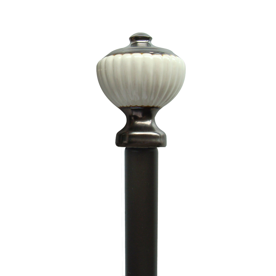 allen + roth 72 in to 144 in Cream Ceramic and Specialty Bronze Metal Single Curtain Rod