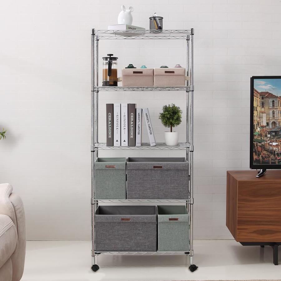 MZG 60in H x 30in W x 14in D 5Tier Steel Freestanding Shelving Unit