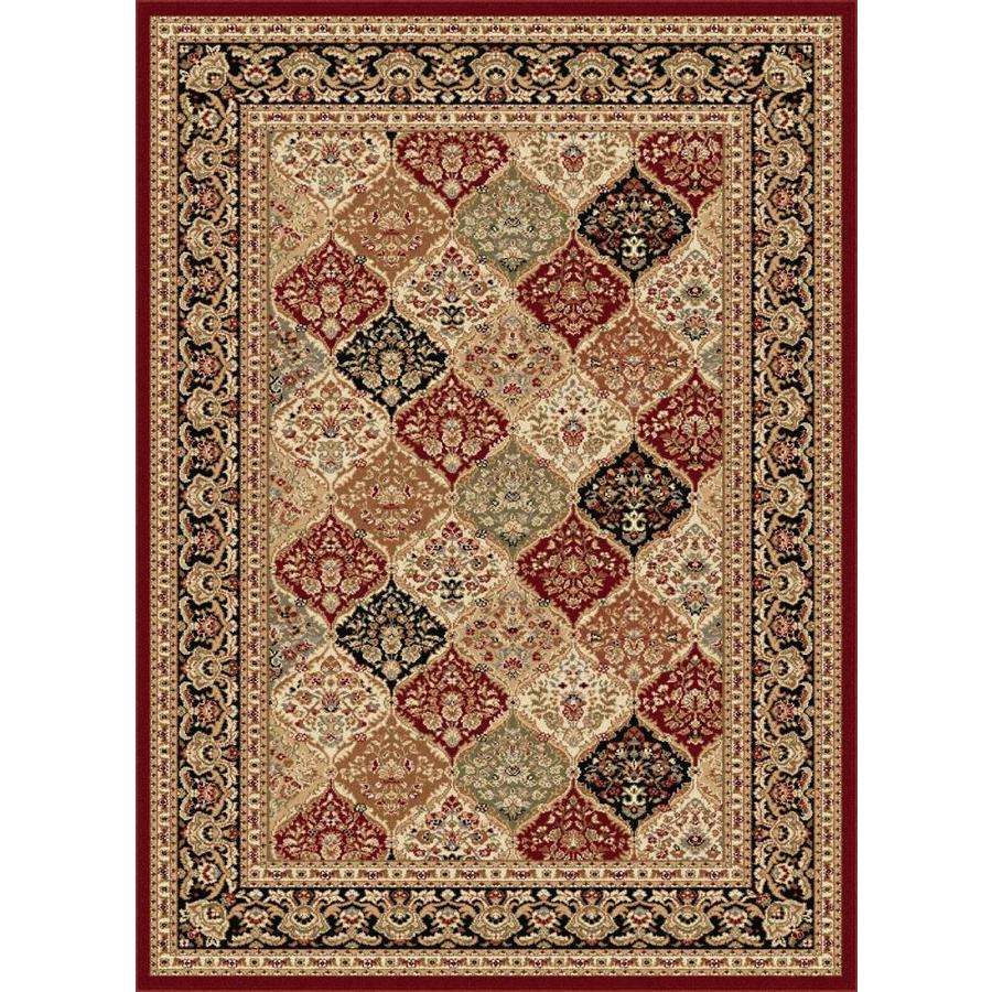 Tayse Sensation Cream and Red Rectangular Indoor Woven Area Rug (Common 8 x 10; Actual 94 in W x 123 in L)