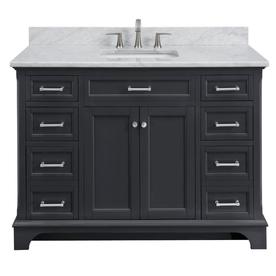 Bathroom Vanities With Tops At Lowes Display Product Reviews For Roveland Dark Gray Single Sink Vanity With Carrara Natural Marble Top