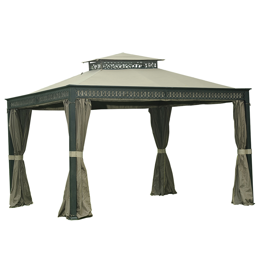 Sunjoy Black Rectangle Gazebo (Foundation 10 ft x 12 ft)