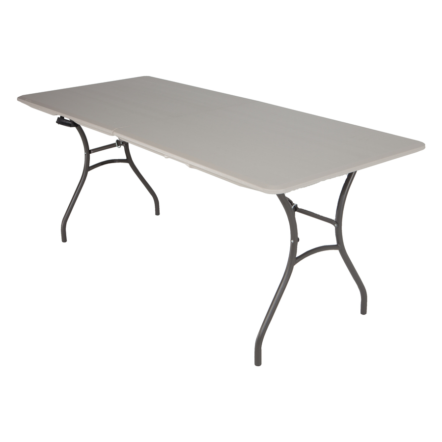 LIFETIME PRODUCTS 72 in x 30 in Rectangle Steel Putty Folding Table