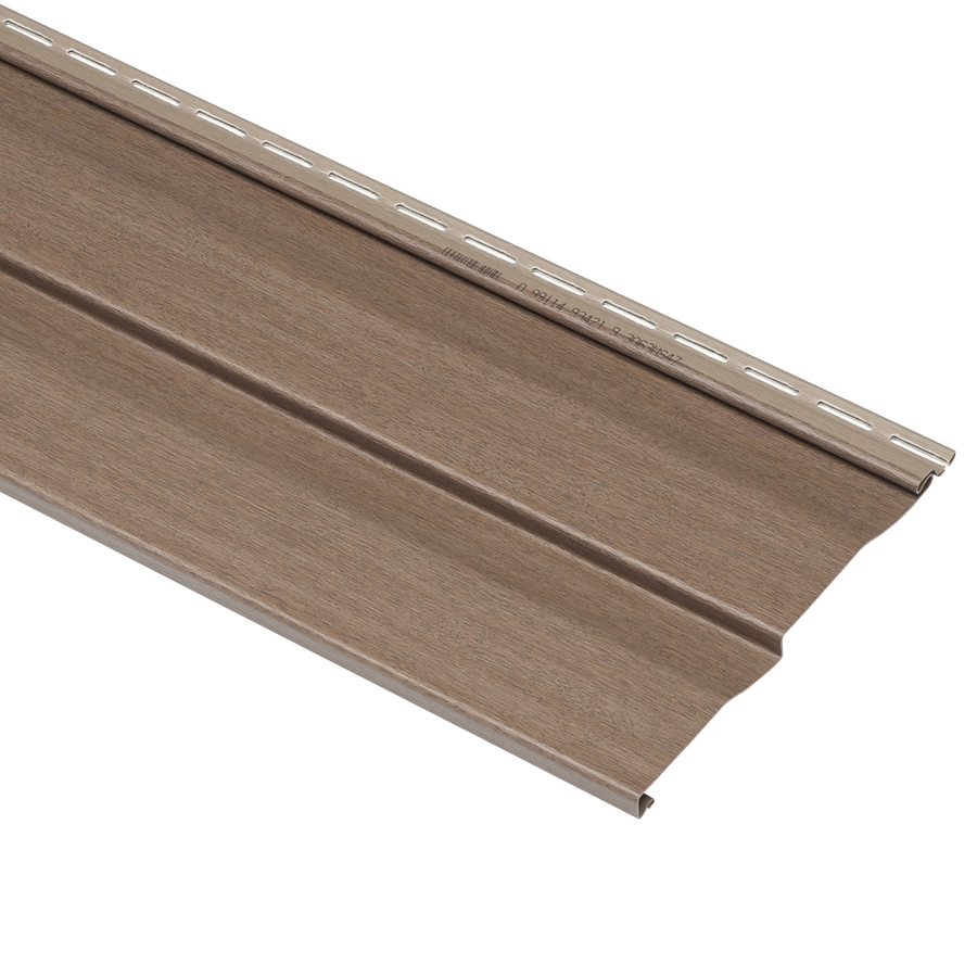 Compass 9 in x 145 in Hearthstone Brown Woodgrain Double 4.5 Dutch Lap Vinyl Siding Panel