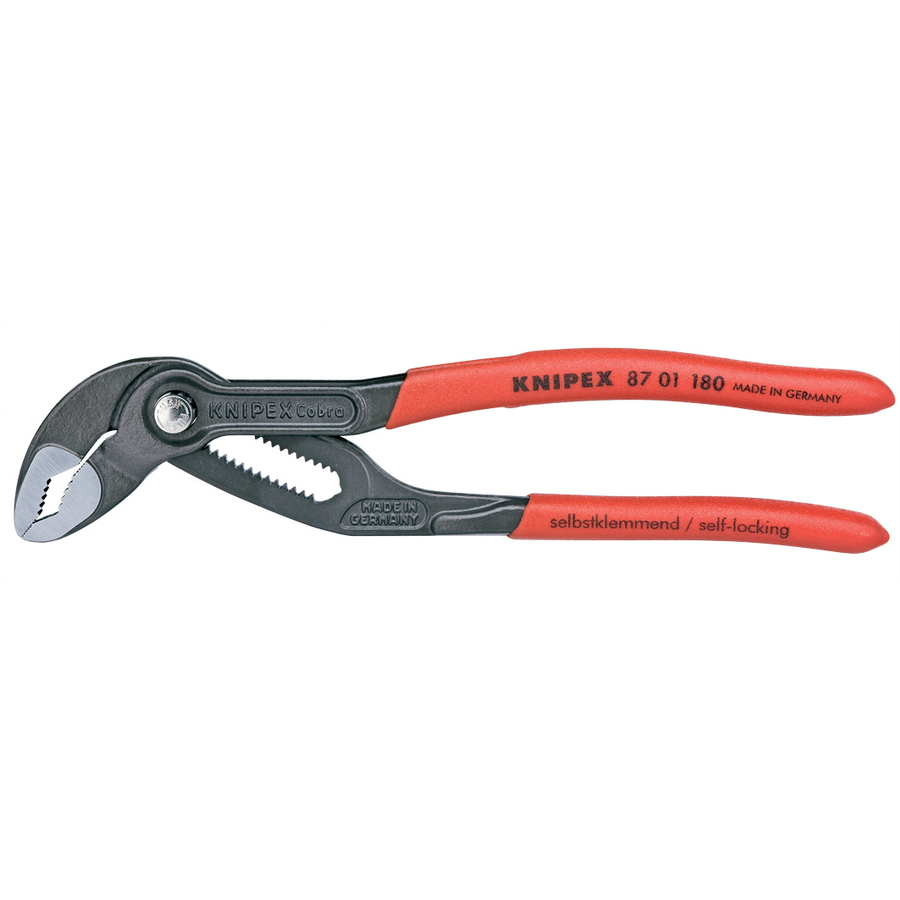 KNIPEX Cobra Water Pump 7.25-in V-Jaw Pliers in Gray | 87 01 180 SBA