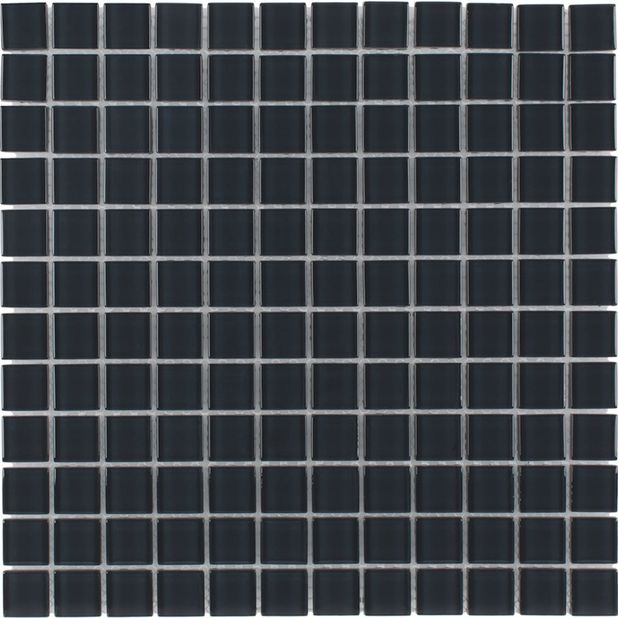 Elida Ceramica Dark Grey Glass Mosaic Square Indoor/Outdoor Wall Tile (Common 12 in x 12 in; Actual 11.75 in x 11.75 in)