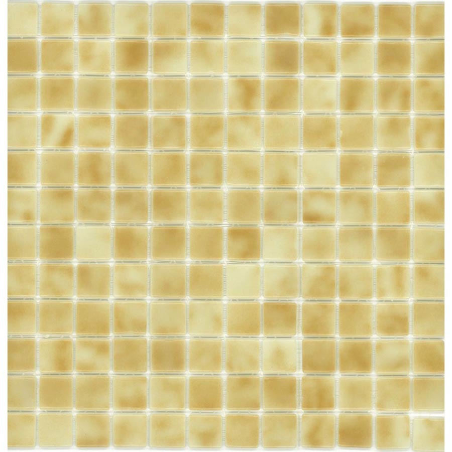 Elida Ceramica Recycled Cold Cream Glass Mosaic Square Indoor/Outdoor Wall Tile (Common 12 in x 12 in; Actual 12.5 in x 12.5 in)