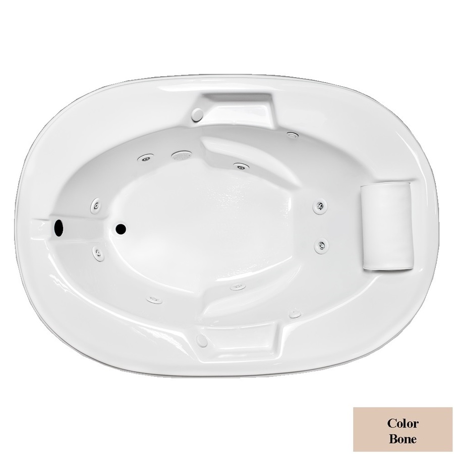 Laurel Mountain Waverly II 46 in L x 76 in W x 21.5 in H Bone Oval Whirlpool Tub