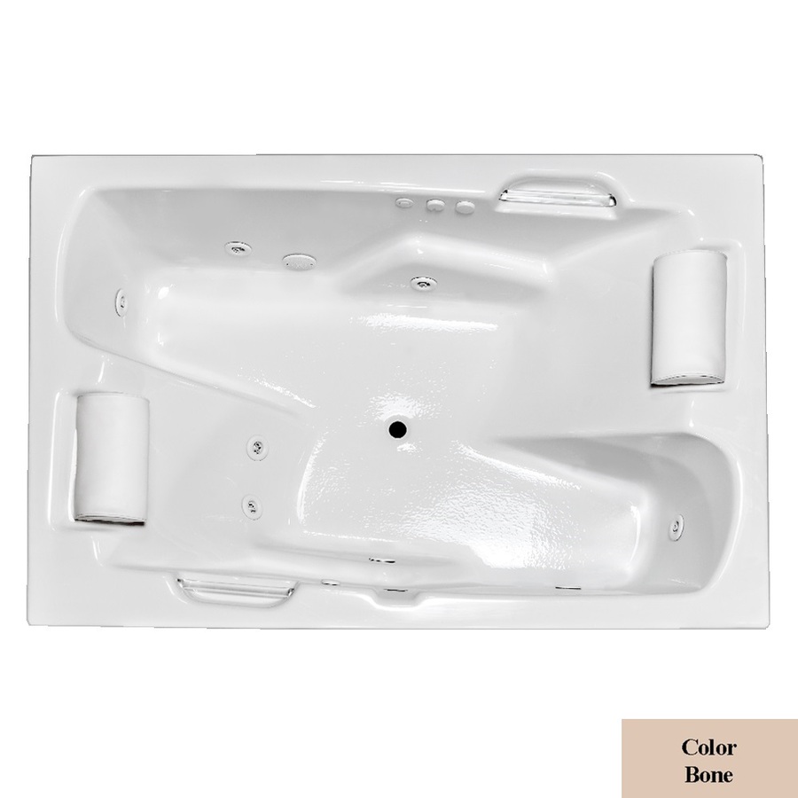 Laurel Mountain Oakmont II 54 in L x 72 in W x 26 in H 2 Person Bone Rectangular Whirlpool Tub