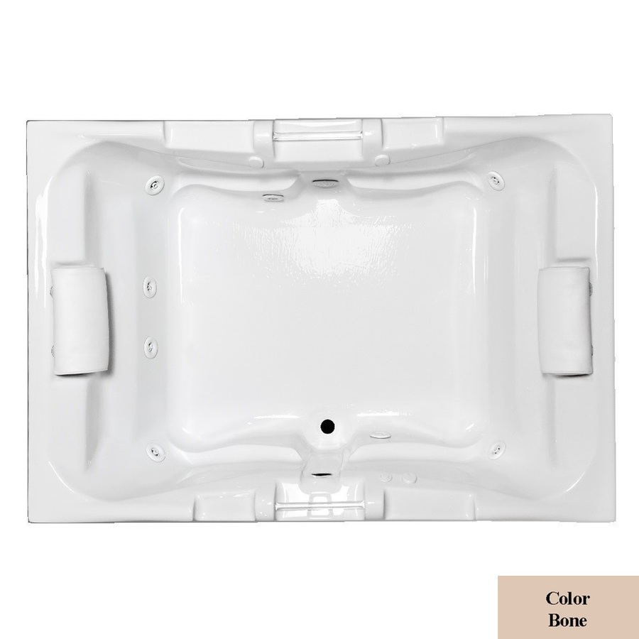 Laurel Mountain Delmont II 2 Person Bone Acrylic Rectangular Whirlpool Tub (Common 48 in x 72 in; Actual 23 in x 48 in x 72 in)