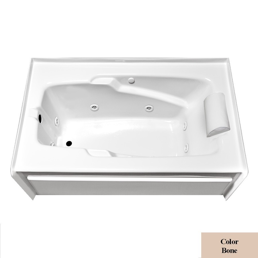 Laurel Mountain Mercer IV 32 in L x 60 in W x 22 in H Bone Rectangular Whirlpool Tub