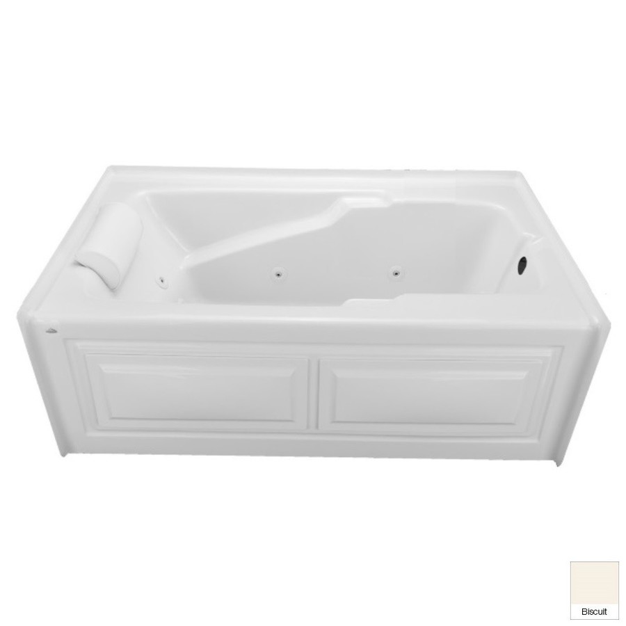 Laurel Mountain Mercer VI 36 in L x 72 in W x 22 in H Biscuit Rectangular Whirlpool Tub