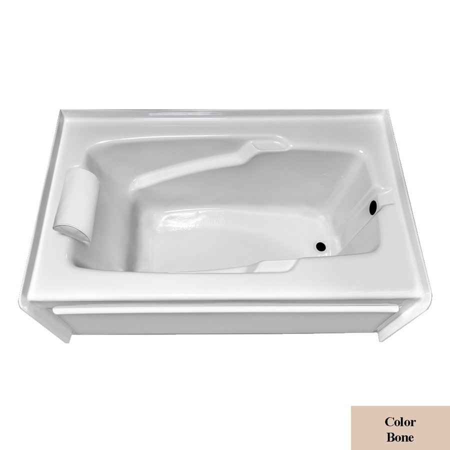 Laurel Mountain Mercer VI 72 in L x 36 in W x 21.5 in H Bone Acrylic Rectangular Skirted Bathtub with Right Hand Drain