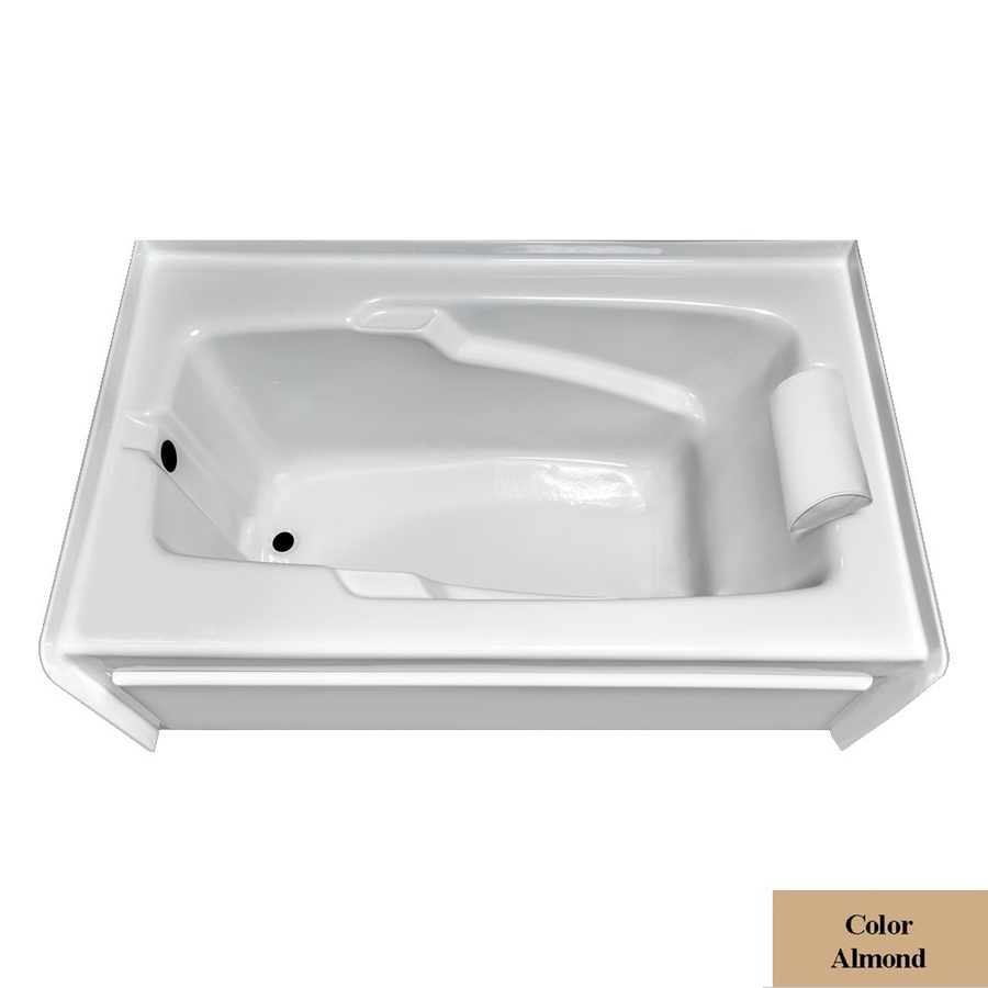 Laurel Mountain Mercer VI 72 in L x 36 in W x 21.5 in H Almond Acrylic Rectangular Skirted Bathtub with Left Hand Drain