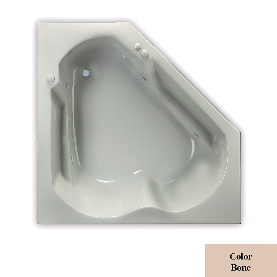 Laurel Mountain Dual Corner Trade 2 Person Bone Acrylic Corner Whirlpool Tub (Common 60 in x 60 in; Actual 20 in x 60 in x 60 in)