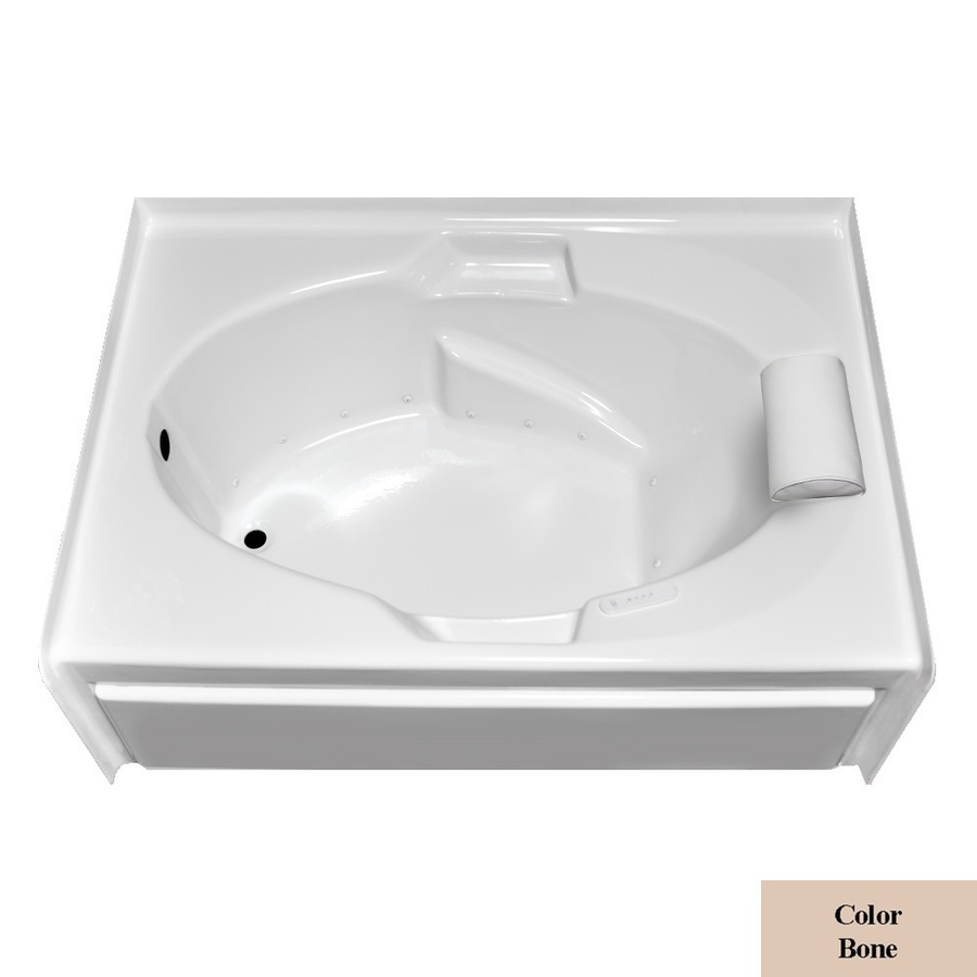 Laurel Mountain Colony Everson V 59.875 in L x 41.75 in W x 21.5 in H Bone Oval In Rectangle Air Bath
