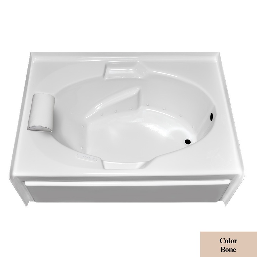 Laurel Mountain Everson VI 72 in L x 42 in W x 21.5 in H Bone Acrylic Oval in Rectangle Alcove Air Bath