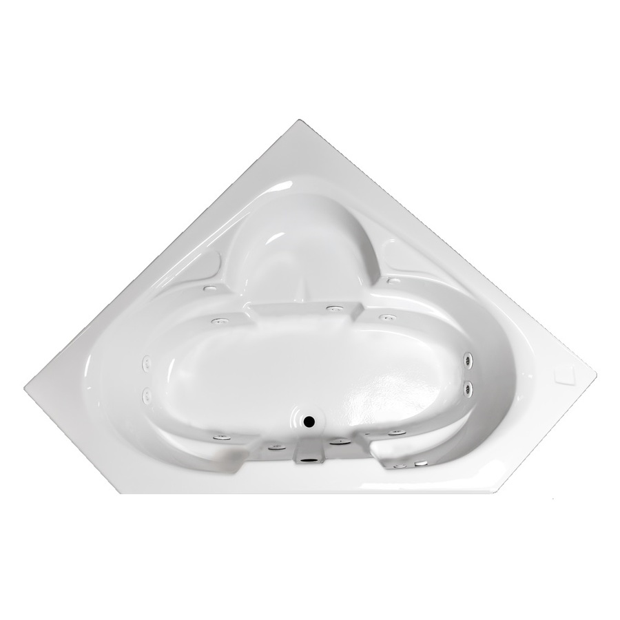 Laurel Mountain Colony Clairton 59.13 in L x 59.13 in W x 23 in H 2 Person White Acrylic Corner Drop In Whirlpool Tub and Air Bath