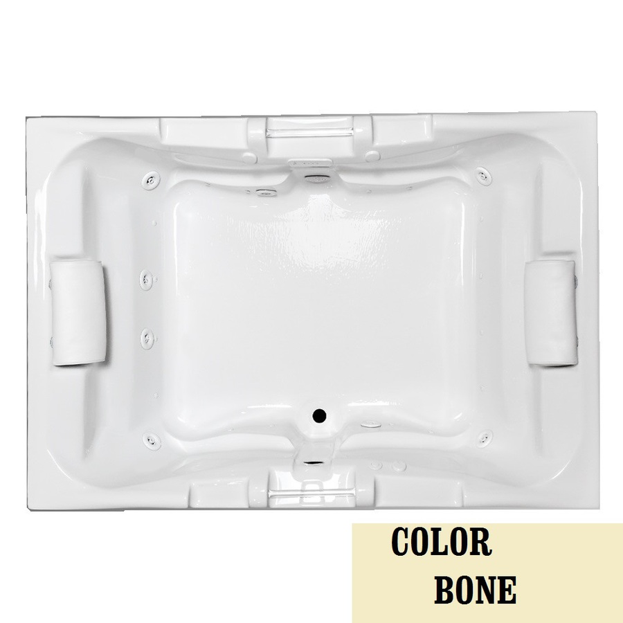 Laurel Mountain Colony Delmont 59.625 in L x 41.75 in W x 23 in H 2 Person Bone Acrylic Rectangular Drop In Whirlpool Tub and Air Bath