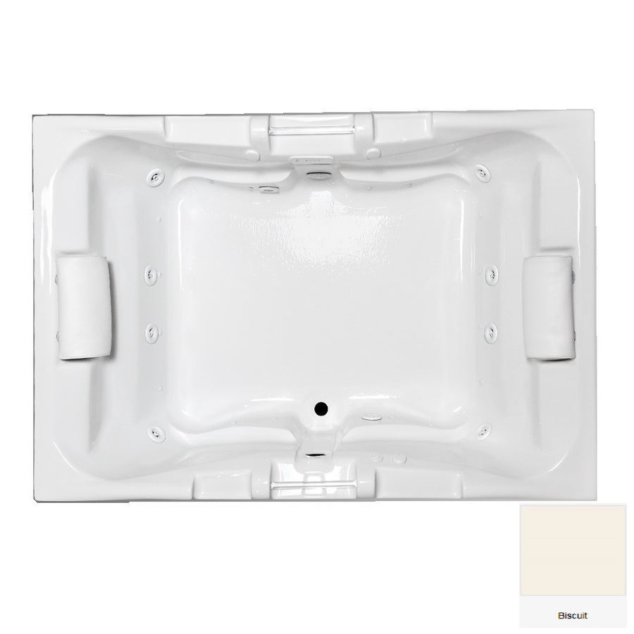 Laurel Mountain Colony Delmont 59.625 in L x 41.75 in W x 23 in H 2 Person Biscuit Acrylic Rectangular Drop In Whirlpool Tub and Air Bath