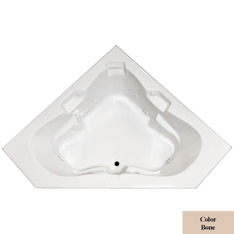 Laurel Mountain Colony Tremont 59.75 in L x 59.75 in W x 23 in H 2 Person Bone Acrylic Corner Drop In Whirlpool Tub and Air Bath