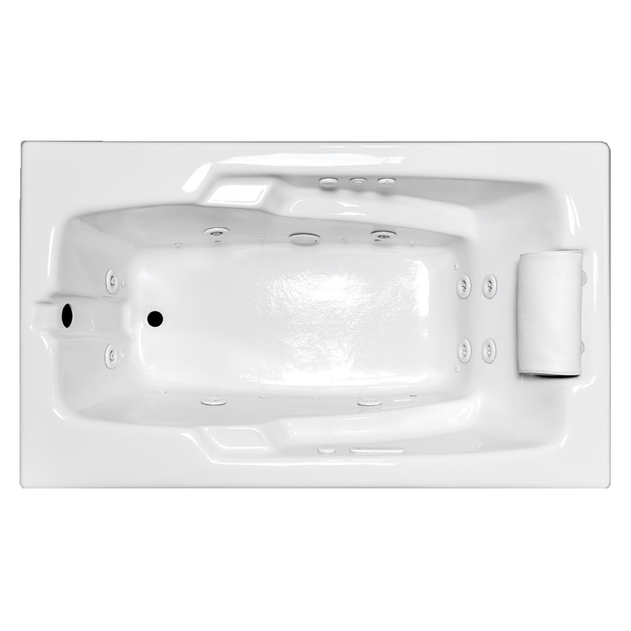 Laurel Mountain Colony Mercer II 59.88 in L x 35.75 in W x 21.5 in H White Acrylic Rectangular Drop In Whirlpool Tub and Air Bath
