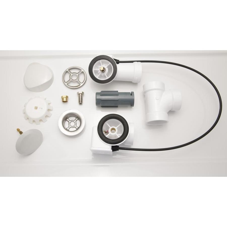 Laurel Mountain White Cable Operated Deeper Waste and Overflow Drain Kit