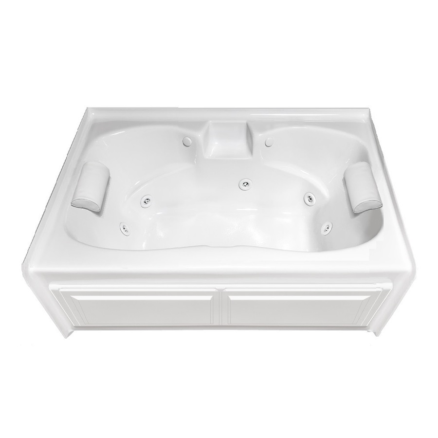 Laurel Mountain Alcove Plus 59.75 in L x 41.75 in W x 22 in H 2 Person White Hourglass in Rectangle Whirlpool Tub