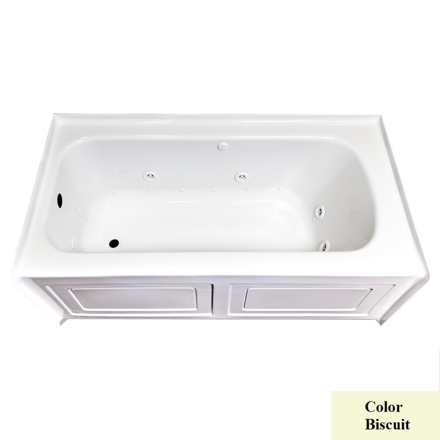 Laurel Mountain Fairhaven IV 59.75 in L x 31.5 in W x 22.5 in H Biscuit Acrylic Rectangle Skirted Whirlpool Tub and Air Bath