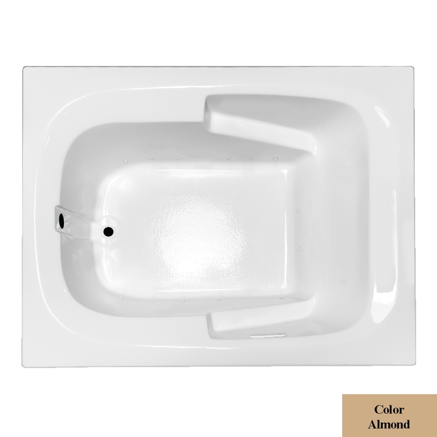 Laurel Mountain Large Plus Ii 72 in L x 48 in W x 23 in H Almond Acrylic 1 Person Person Rectangular Drop in Air Bath