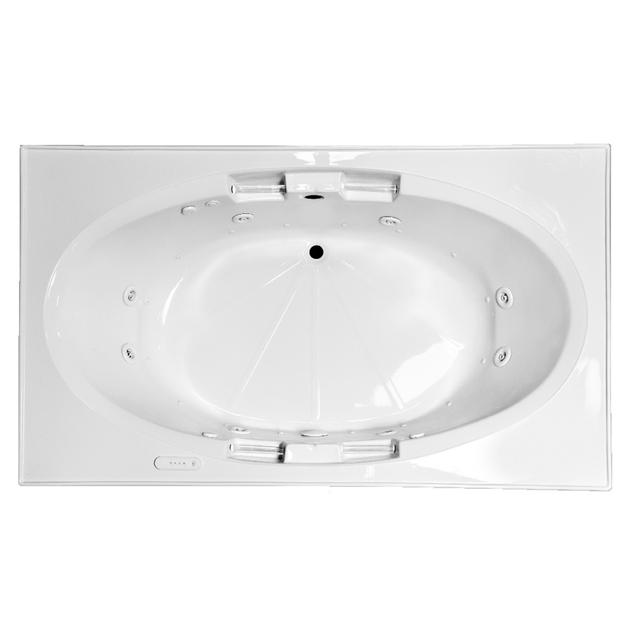 Laurel Mountain Princeton 71 in L x 47 in W x 21.5 in H 2 Person White Acrylic Oval in Rectangle Drop In Whirlpool Tub and Air Bath