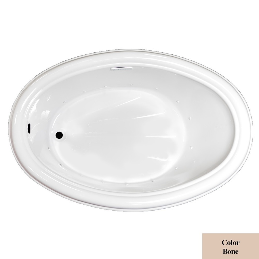 Laurel Mountain Zetta 60 in L x 40 in W x 21.25 in H Acrylic Oval Drop in Air Bath