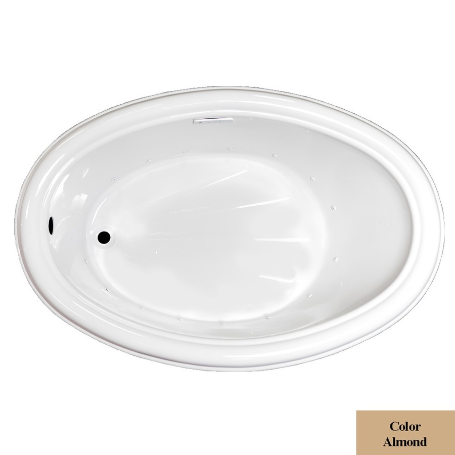 Laurel Mountain Zetta 60 in L x 40 in W x 21.25 in H Almond Acrylic 1 Person Person Oval Drop in Air Bath