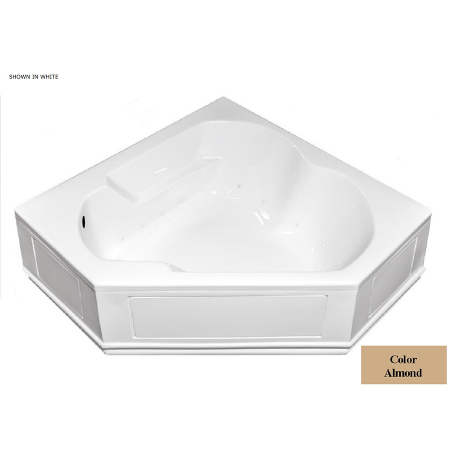 Laurel Mountain Dual Corner Plus 60 in L x 60 in W x 20 in H Almond Acrylic 2 Person Person Corner Skirted Air Bath