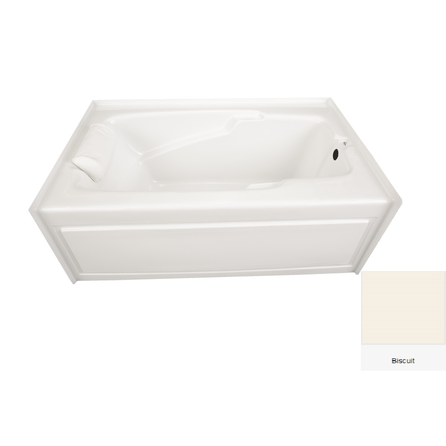 Laurel Mountain Mercer Vii Biscuit Acrylic Rectangular Skirted Bathtub with Right Hand Drain (Common 36 in x 66 in; Actual 21 in x 36 in x 66 in