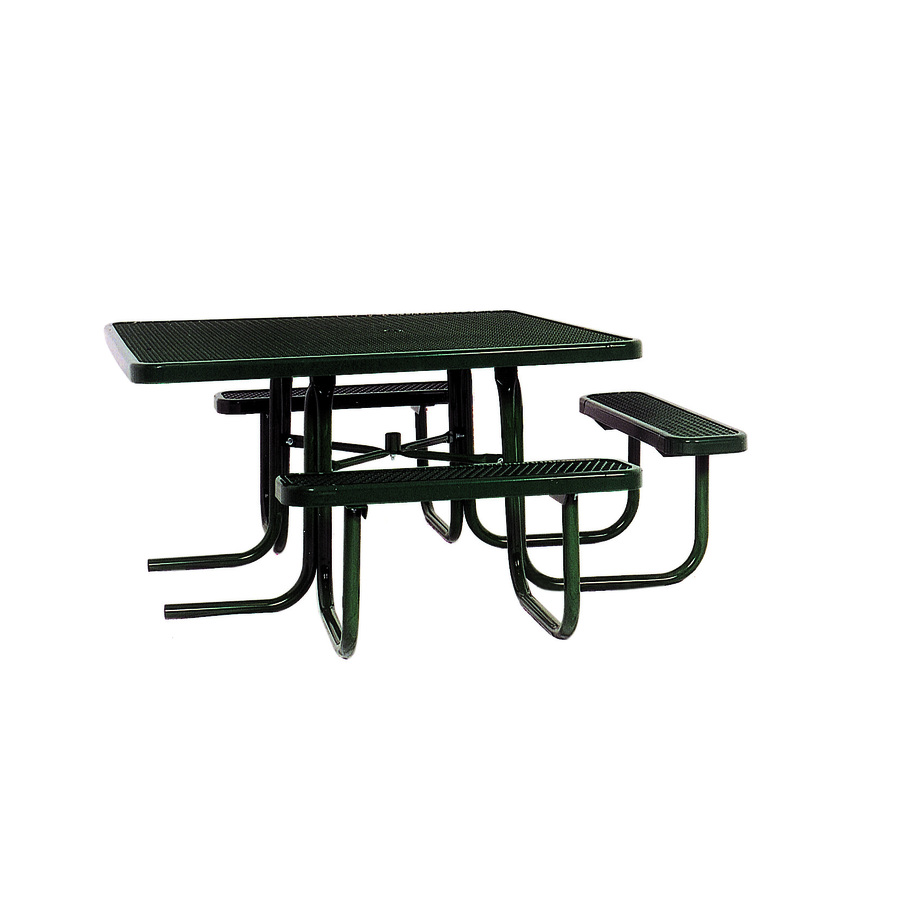 Ultra Play 6 ft Black Steel Rectangle Picnic Table