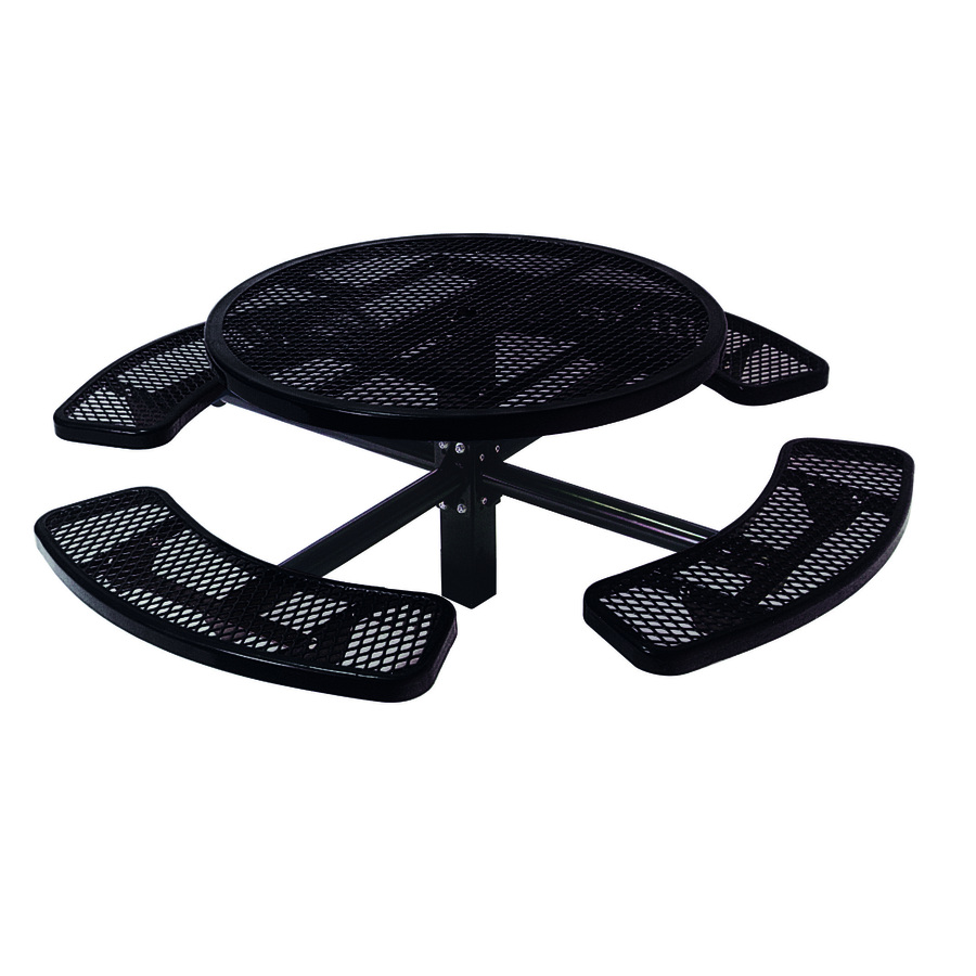 Ultra Play 46 in Black Steel Round Picnic Table