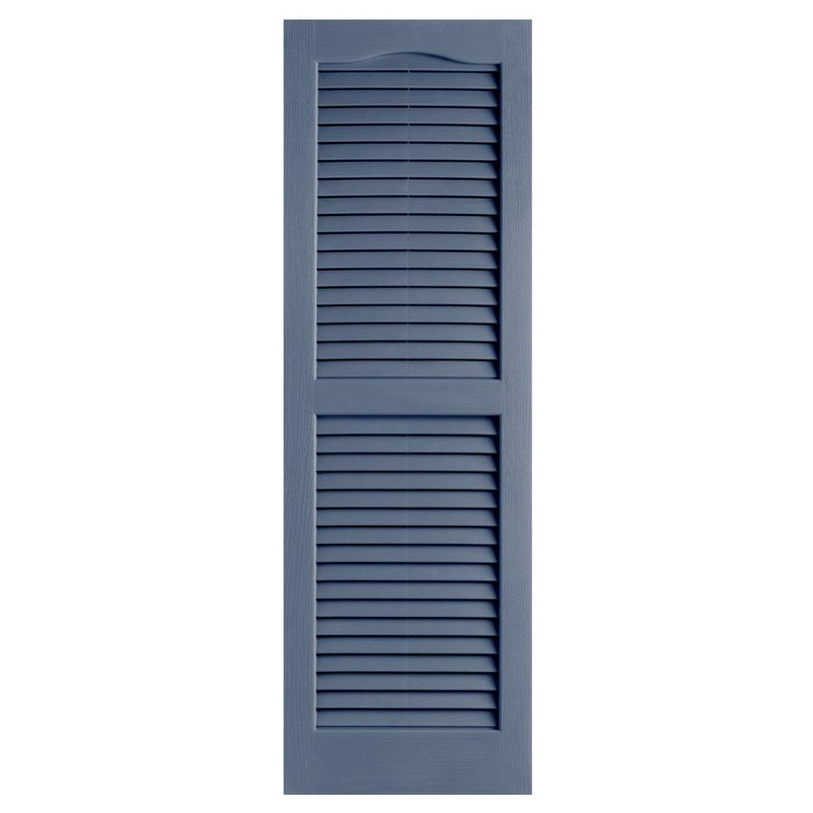 Alpha 2 Pack Blue Louvered Vinyl Exterior Shutters (Common 47 in x 14 in; Actual 47 in x 13.75 in)