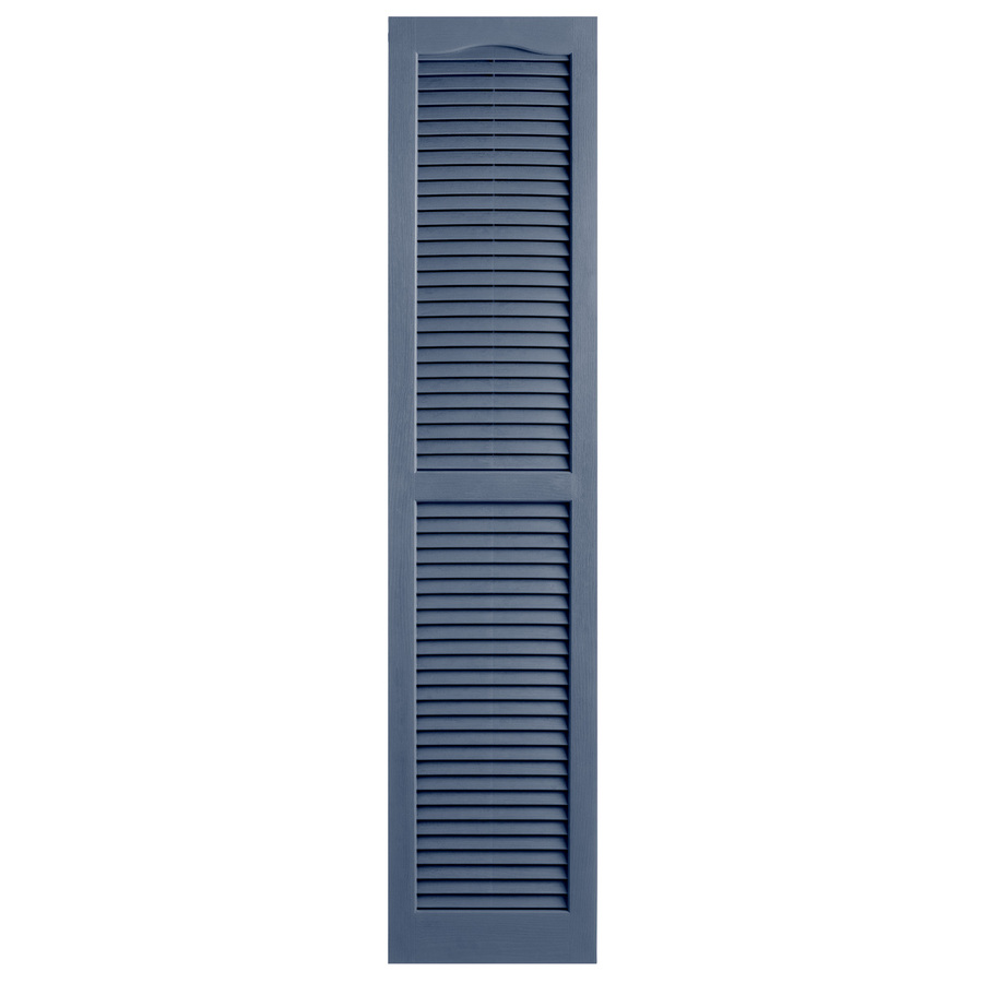 Alpha 2 Pack Blue Louvered Vinyl Exterior Shutters (Common 71 in x 14 in; Actual 70.06 in x 13.75 in)