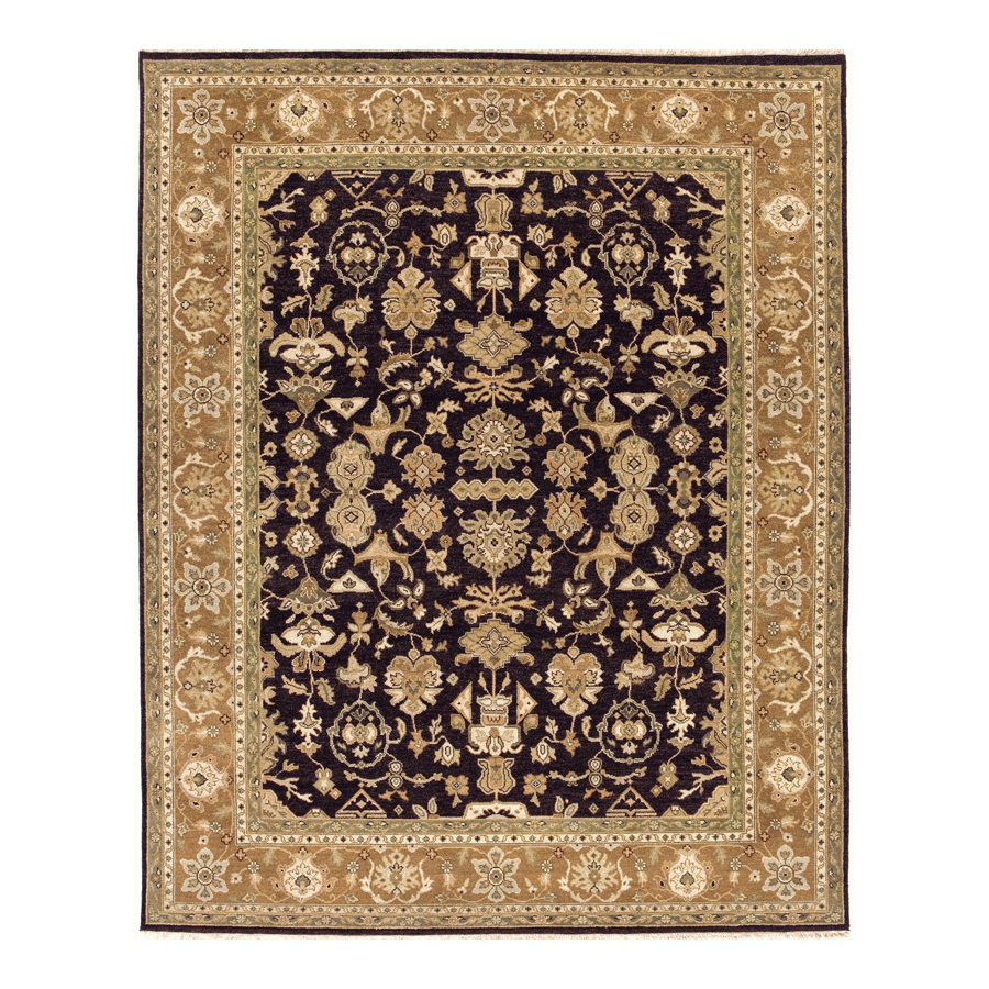 Delhi Black Rectangular Indoor Hand Knotted Oriental Area Rug (Common 10 x 14; Actual 120 in W x 168 in L)