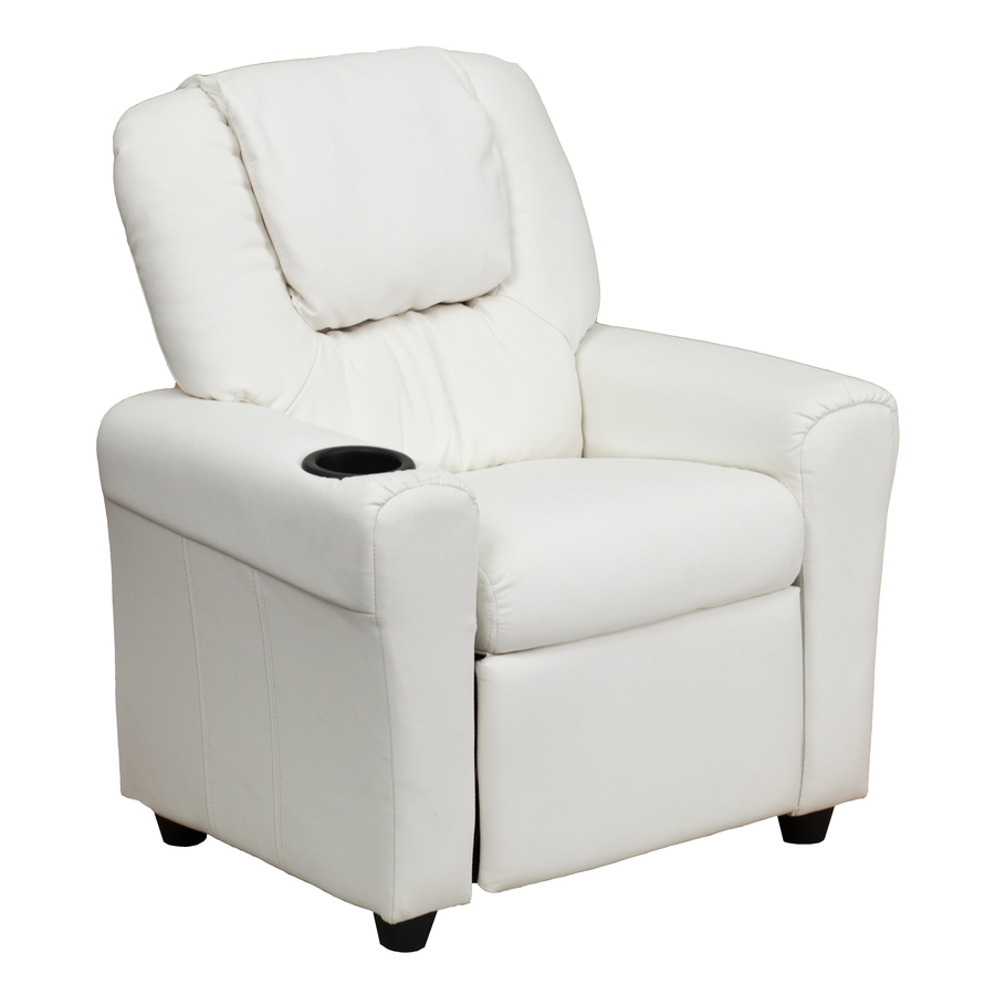 Flash Furniture 27-in White Vinyl Upholstered Kids Accent Chair | 847254019002