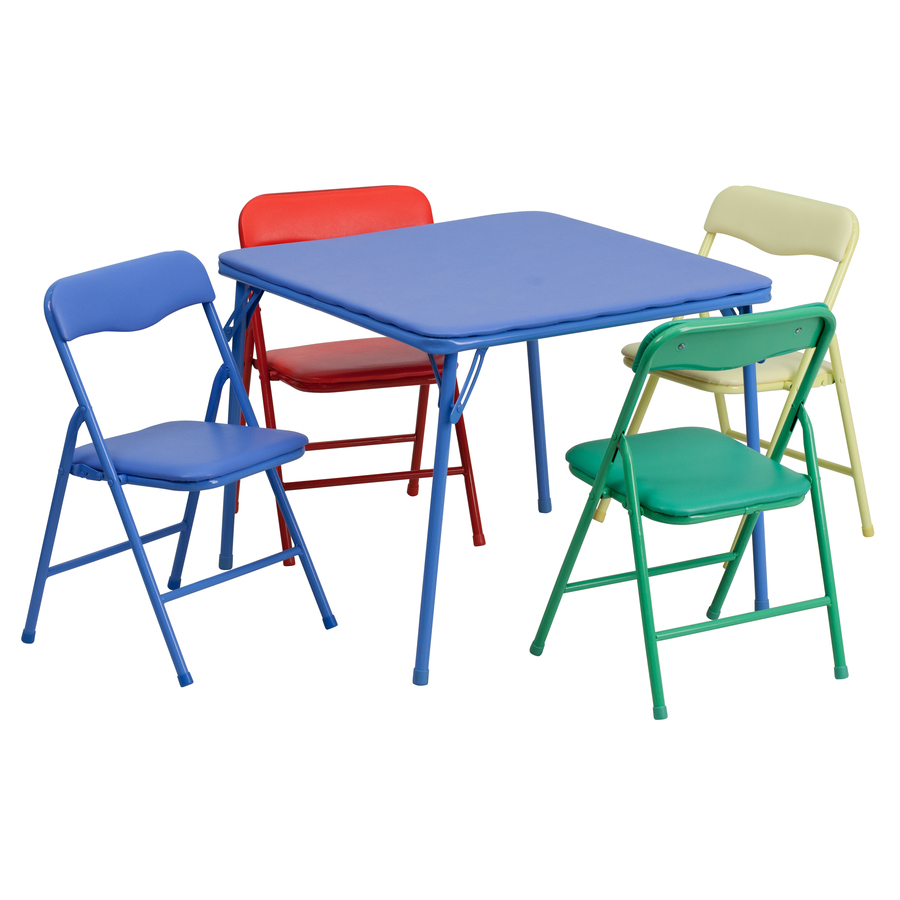 Flash Furniture Blue Square Kid's Play Table (Set of 4 Chairs) | 847254063777