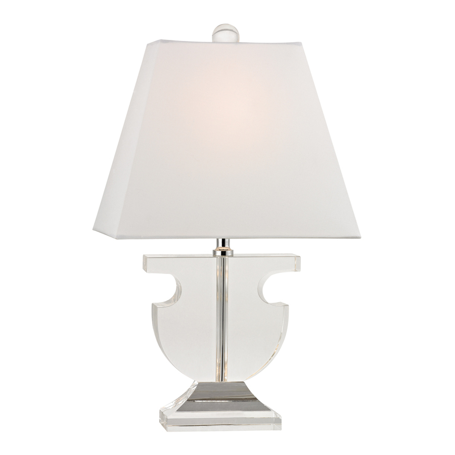 Westmore Lighting Wilshire 17 in Clear Indoor Table Lamp with Fabric Shade