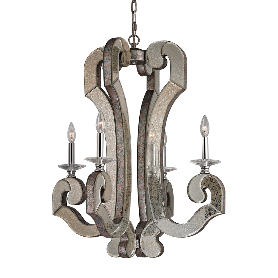 Westmore Lighting Stargate 25 in 4 Light Weathered Silver Standard Chandelier